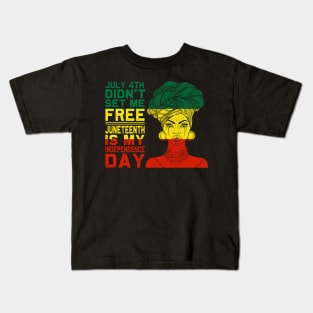 Juneteenth is My Independence Day Not July 4Th Yametee Women's Juneteenth Queen Melanin African American Women Kids T-Shirt